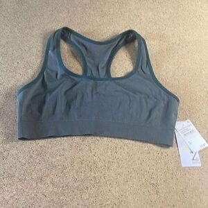 Z by Zella Ribbed Racerback Sports Bra XL Green Urban